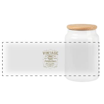 1995 Vintage Retro Geburtstagsgeschenk - Panorama Keksdose mit Holzdeckel - Weiß - Vorne