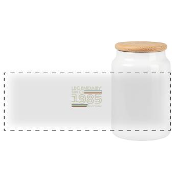 1985 Vintage Rétro Cadeau Anniversaire 40 Ans - Boîte à biscuits avec couvercle en bois - blanc - Devant