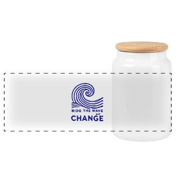 Ride the wave of change - Boîte à biscuits avec couvercle en bois - blanc - Devant