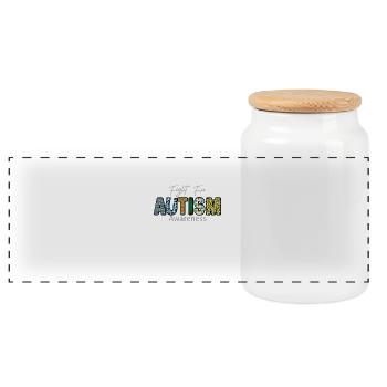 Fight For Autism Awareness Buntes Design Fight For - Panorama Keksdose mit Holzdeckel - Weiß - Vorne