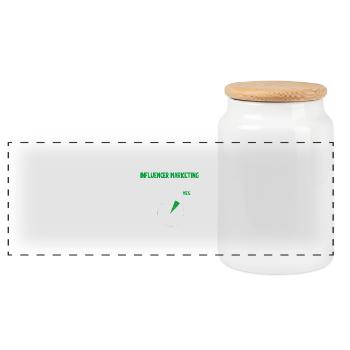 Influencer marketing SMM talk about Funny Quote No - Panoramic Cookie Jar with Wooden Lid - white - Front