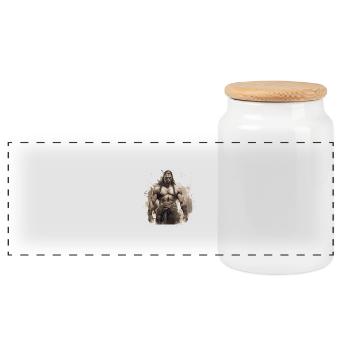 Chef de Musculation Muscles Indien - Boîte à biscuits avec couvercle en bois - blanc - Devant