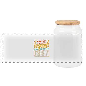 True legends are born in 1967 Vintage anniversaire - Boîte à biscuits avec couvercle en bois - blanc - Devant