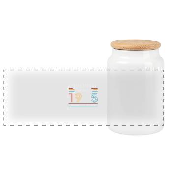 Février 1965 Vintage Anniversaire 1965 Cadeau - Boîte à biscuits avec couvercle en bois - blanc - Devant