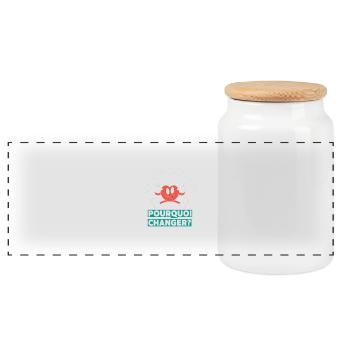 I'm perfect, why change? - Panoramic Cookie Jar with Wooden Lid - white - Front