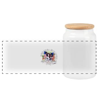 Peinture murale à Penang - Boîte à biscuits avec couvercle en bois - blanc - Devant