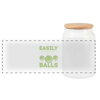 Easily Distracted By Balls Golfer Golf - Panorama Keksdose mit Holzdeckel - Weiß - Vorne