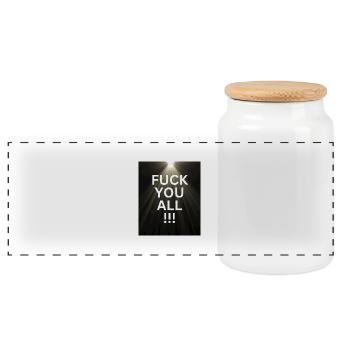 Allez vous faire foutre tous - Boîte à biscuits avec couvercle en bois - blanc - Devant