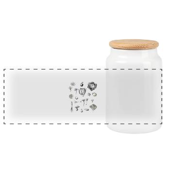 Februar Saisonales Gemüse und Obst Collage - Panorama Keksdose mit Holzdeckel - Weiß - Vorne