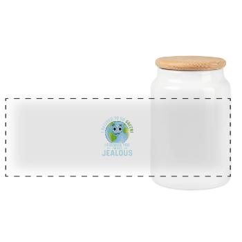 I Decided To Go Green Planet Earth Day - Panoramic Cookie Jar with Wooden Lid - white - Front
