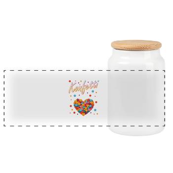 Confetti Carnival Carnival Fun Design - Panoramic Cookie Jar with Wooden Lid - white - Front