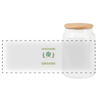 Safeguarding Our Planet Planet Environmental Eart - Panoramic Cookie Jar with Wooden Lid - white - Front