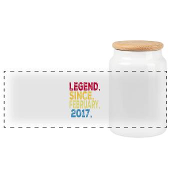 Legend since February 2017 Design For Kids, - Panoramic Cookie Jar with Wooden Lid - white - Front
