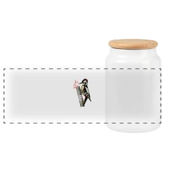 Woodpecker Live-Musik Woodpecker Live Music - Panoramic Cookie Jar with Wooden Lid - white - Front