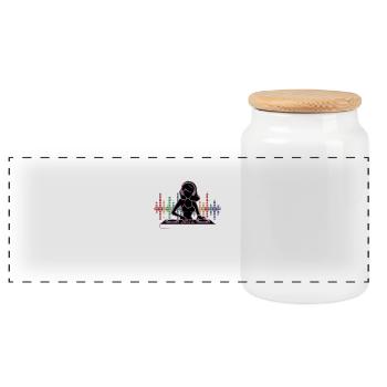 COOL TSHIRT, LET THE BEAT - Panoramic Cookie Jar with Wooden Lid - white - Front