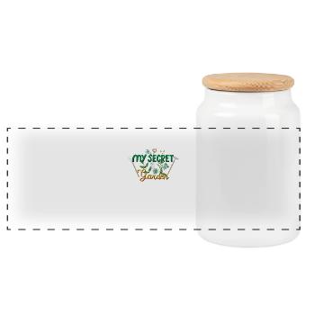 Mein geheimer Garten My Secret Garden - Panoramic Cookie Jar with Wooden Lid - white - Front