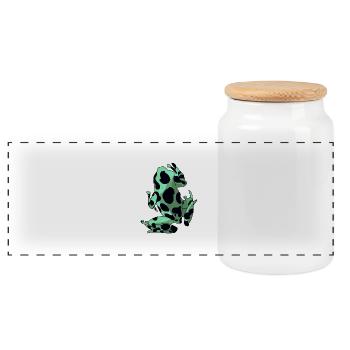 Frog & Toad - Panoramic Cookie Jar with Wooden Lid - white - Front