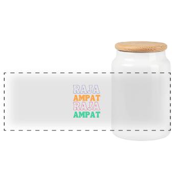 Colorful Raja Ampat - Panoramic Cookie Jar with Wooden Lid - white - Front