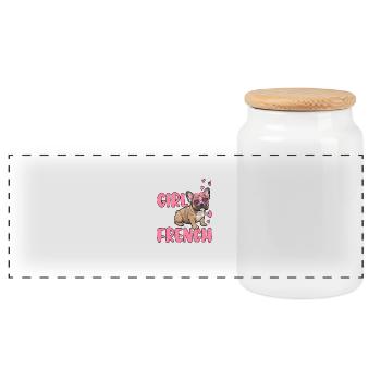 Juste une fille qui aime les bouledogues français - Boîte à biscuits avec couvercle en bois - blanc - Devant