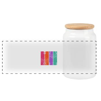 Borneo Indonesia - Panoramic Cookie Jar with Wooden Lid - white - Front