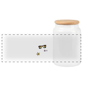 Ibiza Party Crew Beach - Panoramic Cookie Jar with Wooden Lid - white - Front