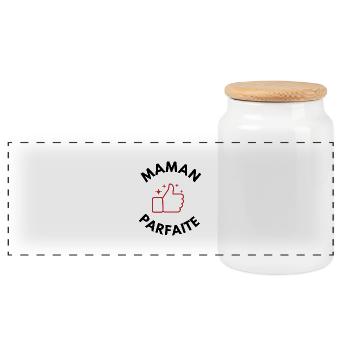 Maman parfaite - idée cadeau maman - Boîte à biscuits avec couvercle en bois - blanc - Devant