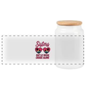 Cruise Saying Travel Ship Cruise Gift - Panoramic Cookie Jar with Wooden Lid - white - Front