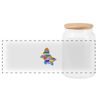 Art Tortue de mer nageant - Boîte à biscuits avec couvercle en bois - blanc - Devant