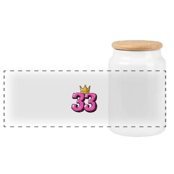 33 Number Krone - Panoramic Cookie Jar with Wooden Lid - white - Front