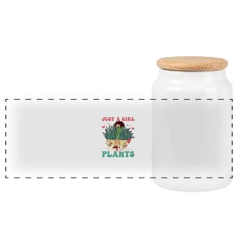 Just A Girl Who Loves Plants Gardening Botanical - Panorama Keksdose mit Holzdeckel - Weiß - Vorne