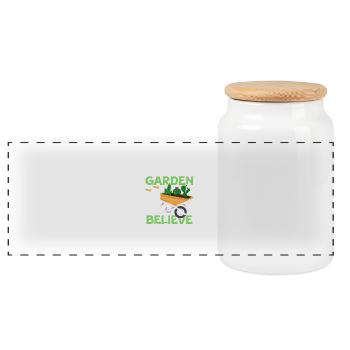 Planter Un Jardin, C’est Croire Jardin Botanique - Boîte à biscuits avec couvercle en bois - blanc - Devant