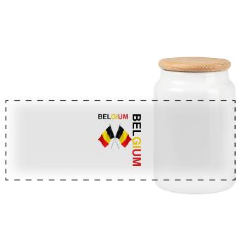 BELGIUM team supporter football - Boîte à biscuits avec couvercle en bois - blanc - Devant