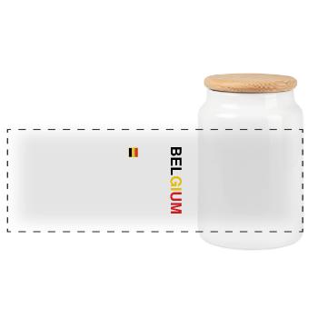 BELGIUM team supporter football - Boîte à biscuits avec couvercle en bois - blanc - Devant