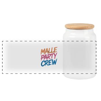 Malle Party Crew - Panoramic Cookie Jar with Wooden Lid - white - Front