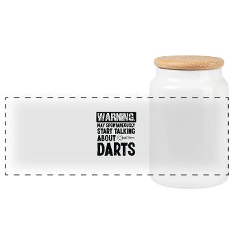Dart Dartspieler Dartspiel Herren - Panorama Keksdose mit Holzdeckel - Weiß - Vorne