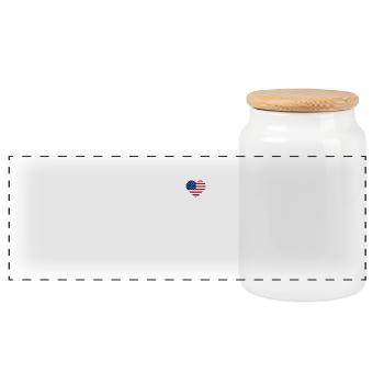 I Love LA American Flag Lover Los Angeles Cool - Panorama Keksdose mit Holzdeckel - Weiß - Vorne