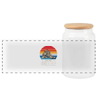 Real Man Cuddle / JiuJitsu Tshirt/Hoodie - Panorama Keksdose mit Holzdeckel - Weiß - Vorne
