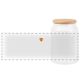 I Love Madrid State Cool Spain Lover Heart Flagge - Panorama Keksdose mit Holzdeckel - Weiß - Vorne