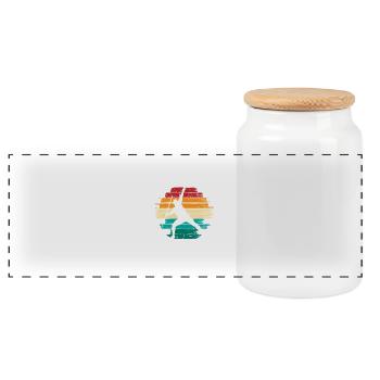 Javelin I Throw Things To Keep My Sanity - Panoramic Cookie Jar with Wooden Lid - white - Front