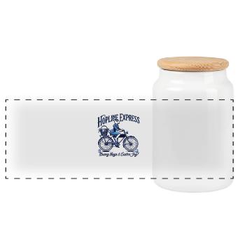Ostern Freude Mit Hopline Express Retro - Panorama Keksdose mit Holzdeckel - Weiß - Vorne