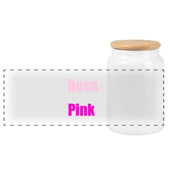 Rosa ist nicht Pink - Panorama Keksdose mit Holzdeckel - Weiß - Vorne