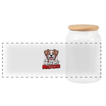 I like my Malteser Hundeliebe - Panorama Keksdose mit Holzdeckel - Weiß - Vorne