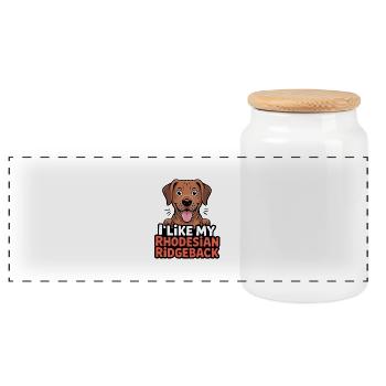 J’aime mon Rhodesian Ridgeback Hundeliebe - Boîte à biscuits avec couvercle en bois - blanc - Devant