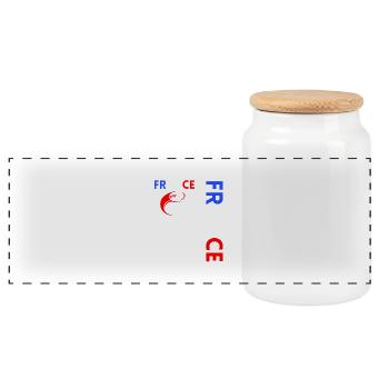 Rugby Player Fan Rugby Supporter Rugby France - Panoramic Cookie Jar with Wooden Lid - white - Front