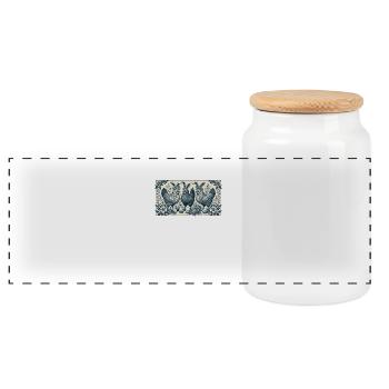 Pâques Rétro Poulets Poussins Style Vintage - Boîte à biscuits avec couvercle en bois - blanc - Devant