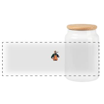 Who digs a pit for others - Funny building saying - Panoramic Cookie Jar with Wooden Lid - white - Front
