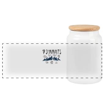 Seven Summits - Panoramic Cookie Jar with Wooden Lid - white - Front