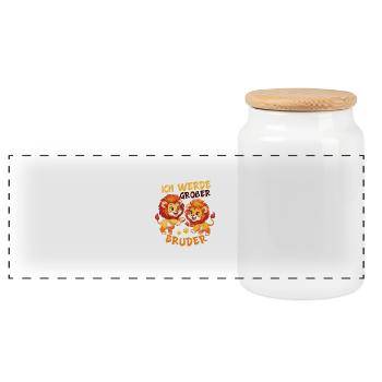 Annoncer la progéniture | Je vais être un grand frère en 2026 - Boîte à biscuits avec couvercle en bois - blanc - Devant
