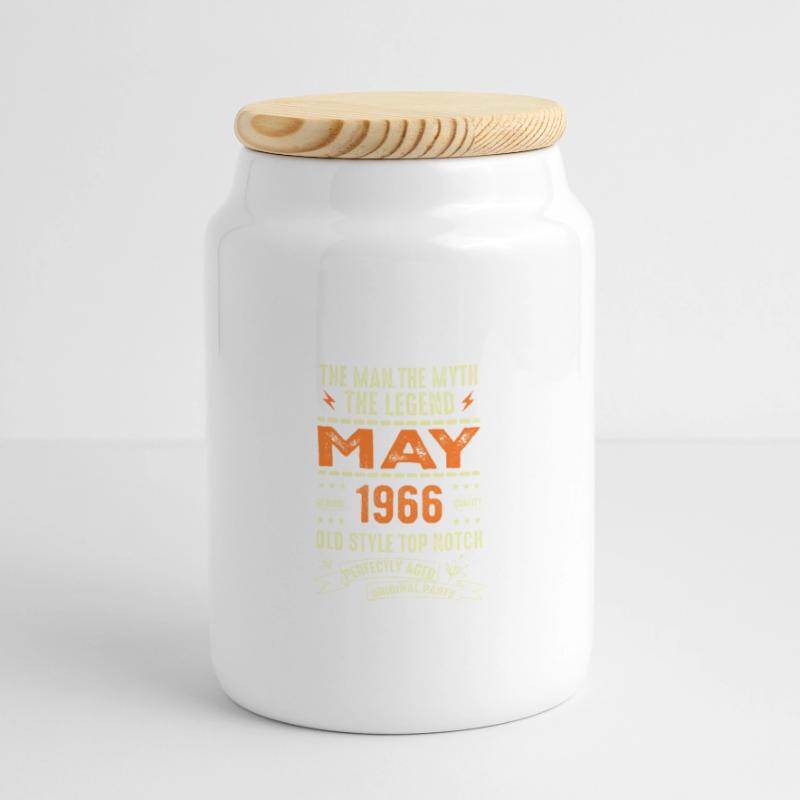 Geburtstag Mai 1966 - May 1966 Panorama Keksdose mit Holzdeckel