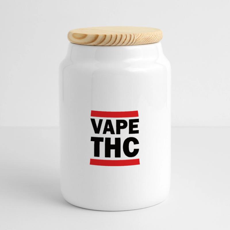 Vape THC Boîte à biscuits avec couvercle en bois